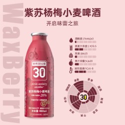 鲜啤30公里 精酿果啤紫苏杨梅小麦风味啤酒3%低度女生微醺仙居杨梅