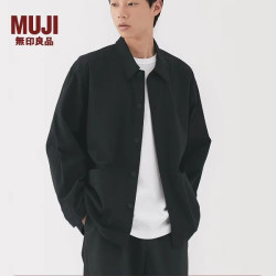 無印良品 MUJI 无印良品 MUJI 男式水洗平纹衬衫式夹克男士长袖外套男装冬季