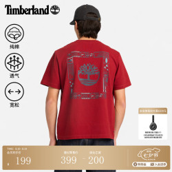 Timberland 官方男装短袖T恤夏季印花舒适透气休闲宽松A5MYJ A5MYJAFG/酒庄红  建议拍小一码 L