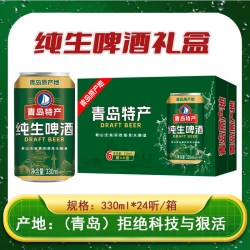 青岛 正宗青岛特产纯生啤酒礼盒原麦汁10.2度送精美礼袋送礼
