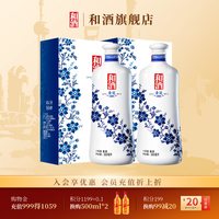 和酒 青花10年陈500ml*2瓶黄酒礼盒酒 十年特型半干年份酒年货礼