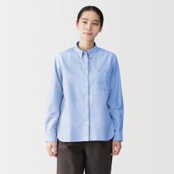 無印良品 MUJI 无印良品 女式 棉水洗牛津纽扣领长袖衬衫衬衣女装女款春季