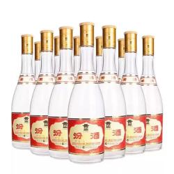 汾酒 杏花村黄盖汾酒53度白酒纯粮食酒475mL*12瓶玻汾清香型股份婚礼