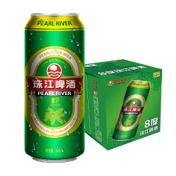 珠江啤酒 8°P珠江啤酒整箱500ml*12罐拉格清爽黄啤批发聚会官方旗舰店正品