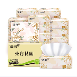 洁柔 繁花系列柔韧软抽抽纸 3层 100抽*40包