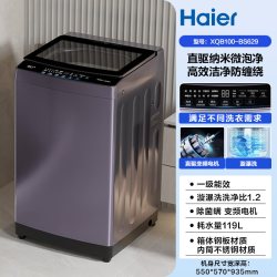 海尔 波轮洗衣机全自动家用 10公斤大容量 直驱变频 一级能效 手搓 微泡净 BS629 10kg
