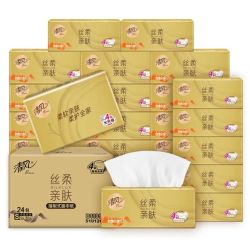 清风 抽纸软抽擦手纸4层80抽*24包
