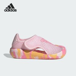 adidas 女小童款透气舒适魔术贴涉水休闲包头凉鞋ID3422