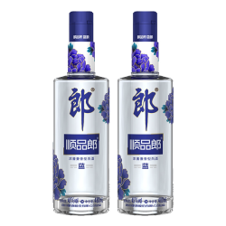 郎酒 顺品郎蓝顺45度480ml*2瓶 浓酱兼香型白酒 礼盒装