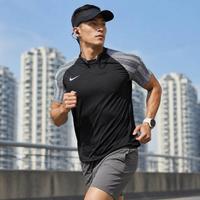 NIKE 夏季款男装上衣圆领短袖足球训练健身跑步休闲舒适时尚运动T恤