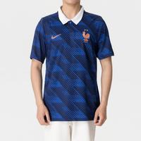 限尺码：NIKE 法国队赛事同款短袖男装上衣翻领时尚潮流轻便透气足球运动T恤