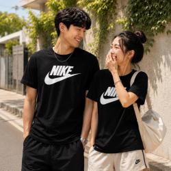 NIKE 夏季 全年通穿经典Logo通勤百搭纯棉透气男子运动短袖T恤