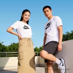 NIKE 夏季经典Logo 通勤百搭纯棉透气 男子运动短袖T恤