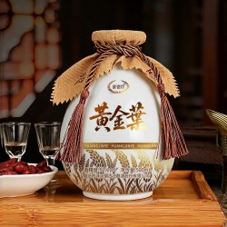 紫瓷坊 黄金叶52度浓香型坛装白酒整箱6瓶500ml纯粮食口粮酒送礼酒