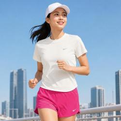 NIKE 运动健身训练跑步 耐磨 时尚运动款 女子短袖T恤