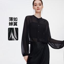 GIOVANNI VALENTINO 26年秋季新款时尚绑带圆领泡泡袖女士长袖衬衫