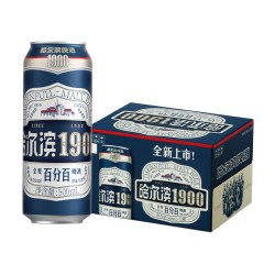 百威 Harbin/哈尔滨1900全麦啤酒500ml×12听10.0°P麦香哈啤整箱批发