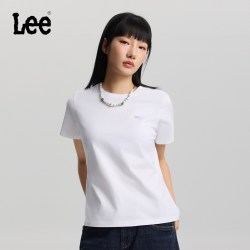 Lee 26春夏新品经典圆领渐变Logo印花女短袖T恤休闲潮LWT0121924LE