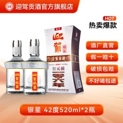 迎驾贡酒 迎驾银星42度520ml*2瓶装浓香型纯粮白酒