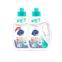 淘金币可用、88VIP：超能 植翠低泡洗衣液3.38kg*2瓶（13.52斤）薰衣草香