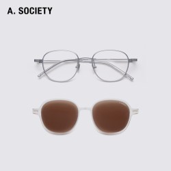 A.SOCIETY CLIPON轻盈磁吸防蓝光偏光圆框墨镜BEVAN
