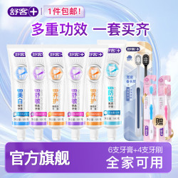 舒客 多效牙膏牙刷套装 6支