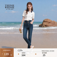 TEENIE WEENIE 凉感修身 深蓝色 S(160) 女士牛仔裤