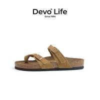 移动端：Devo Life 软木拖鞋女休闲夹脚夹趾夏季外穿平底凉拖拖 26291