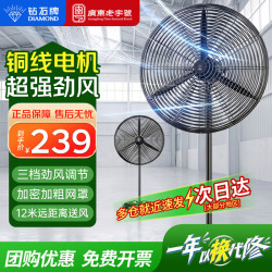 钻石牌 工业电风扇 750款塑钢叶三档旋钮