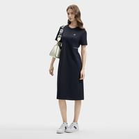 FILA 女装连衣裙女士时尚休闲防晒基础通勤针织短袖裙子