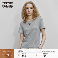 TEENIE WEENIE 镂空蕾丝修身 中灰色 M 女士T恤