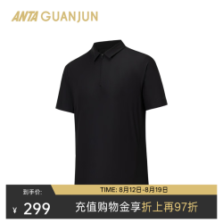 安踏 152530138 冰肤抗紫外线 基础黑 L码 男短袖POLO衫
