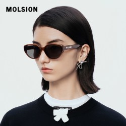 MOLSION 墨镜猫眼框女款高级感防晒防紫外线偏光复古太阳镜男MS3083