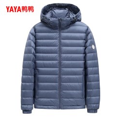 鸭鸭羽绒服 鸭鸭轻薄羽绒服男款2026年反季连帽青年潮流休闲短款鸭绒保暖外套