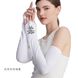 后益 明星同款Hosea防晒冰丝袖套黑白透气户外骑行防紫外线