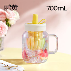 HAERS 办公室桌面杯t 炫彩玻璃杯700ml