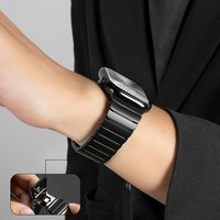 移动端：匠戴 适用苹果s11手表iwatchs10纯钛金属ultra3表带applewatchs9高级2代男士8磁吸扣7链式SE新款6官方商务腕带