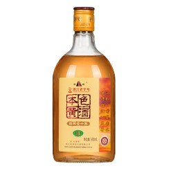 圣塔 绍兴老黄酒绍牌基酒八年陈500ml瓶礼盒装无焦糖色本色加饭花雕酒