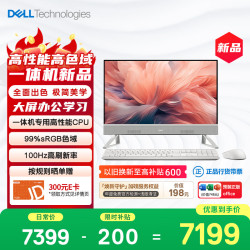 戴尔 新款 高端一体机台式电脑(13代i5 16G 512G)美学白 23.8护眼大屏 商用办公影音 学习机