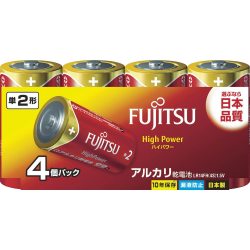 富士通 【High Power】 碱性干电池 2号（1.5V 4个装 日本制造 LR14FH（4S）