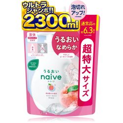 Naive 身体皂(含桃叶提取物),补充装 超大,2300毫升,大容量,沐浴露,肥皂,肥皂,适用于儿童,婴儿