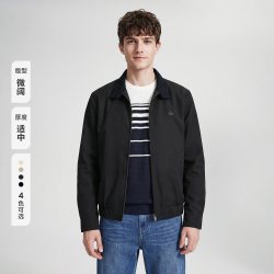 navigare 小帆船黑色哈灵顿领夹克男士外套上衣