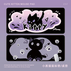 可爱猫咪鼠标垫子女生工位桌垫大尺寸电脑桌面游戏键盘垫耐脏定制
