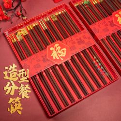 精品红檀木筷子新年礼盒装