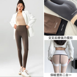 秋冬蚂蚁交叉腰裤外穿高腰打底裤女显瘦无痕裸感瑜伽裤提臀