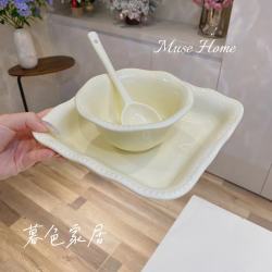 米饭碗盘子勺子组合陶瓷釉下彩高颜值餐具