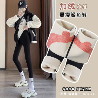 加绒加厚鲨鱼裤女秋冬外穿提臀高腰显瘦打底裤特厚保暖裤