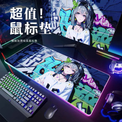 涂鸦墙动漫鼠标垫超大号高级感原神电竞游戏电脑滑鼠垫书桌垫防滑
