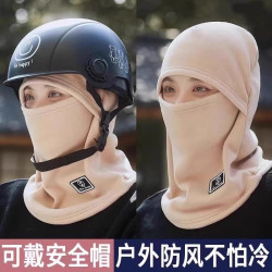 冬季加绒加厚保暖防寒帽子围脖一体户外防风护颈帽
