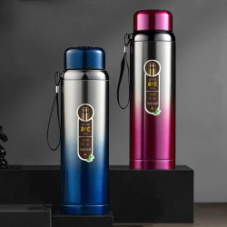 步游 不锈钢大容量保温杯泡茶便携家用商务水杯800ml